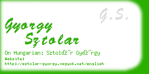 gyorgy sztolar business card